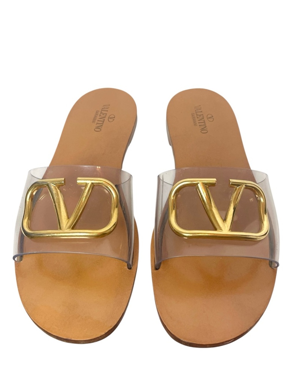 VALENTINO Vlogo PVC Logo Clear Slip On Flats Slides Sandals \\ 41